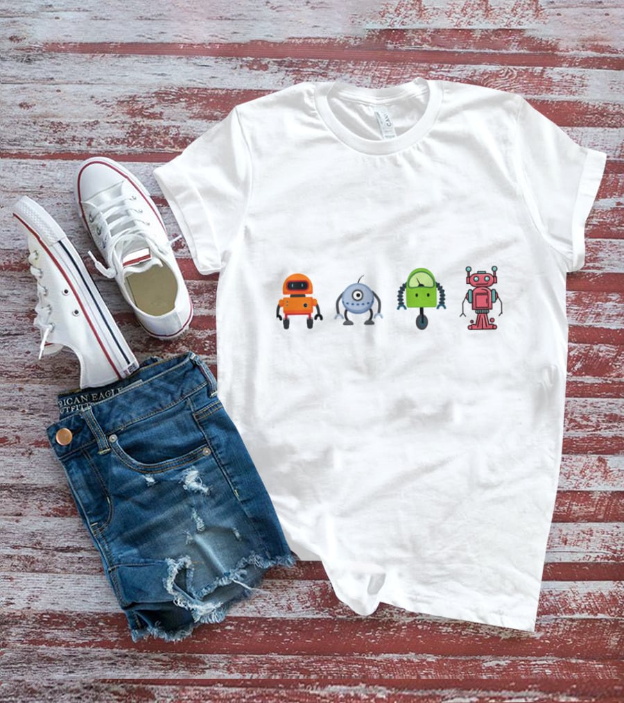 Cute Colorful Robots Collection T-Shirt