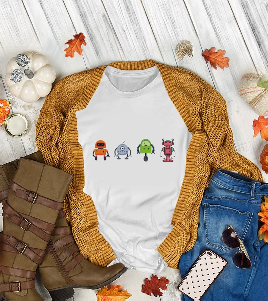 Cute Colorful Robots Collection T-Shirt
