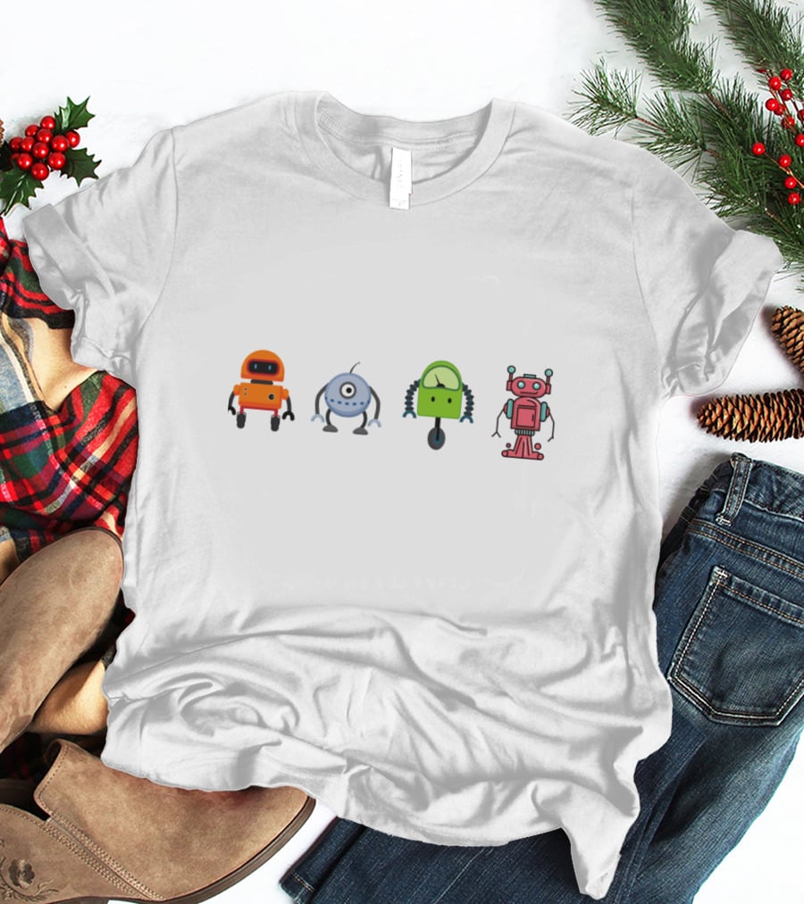 Cute Colorful Robots Collection T-Shirt
