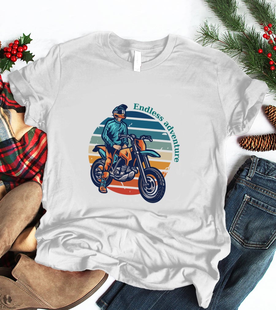 Endless Adventure Retro Motorcycle Rider T-Shirt