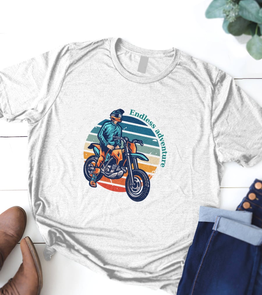 Endless Adventure Retro Motorcycle Rider T-Shirt