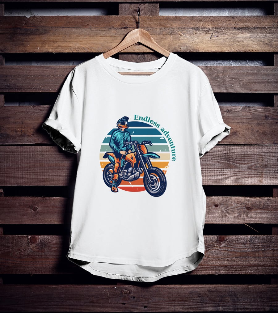Endless Adventure Retro Motorcycle Rider T-Shirt