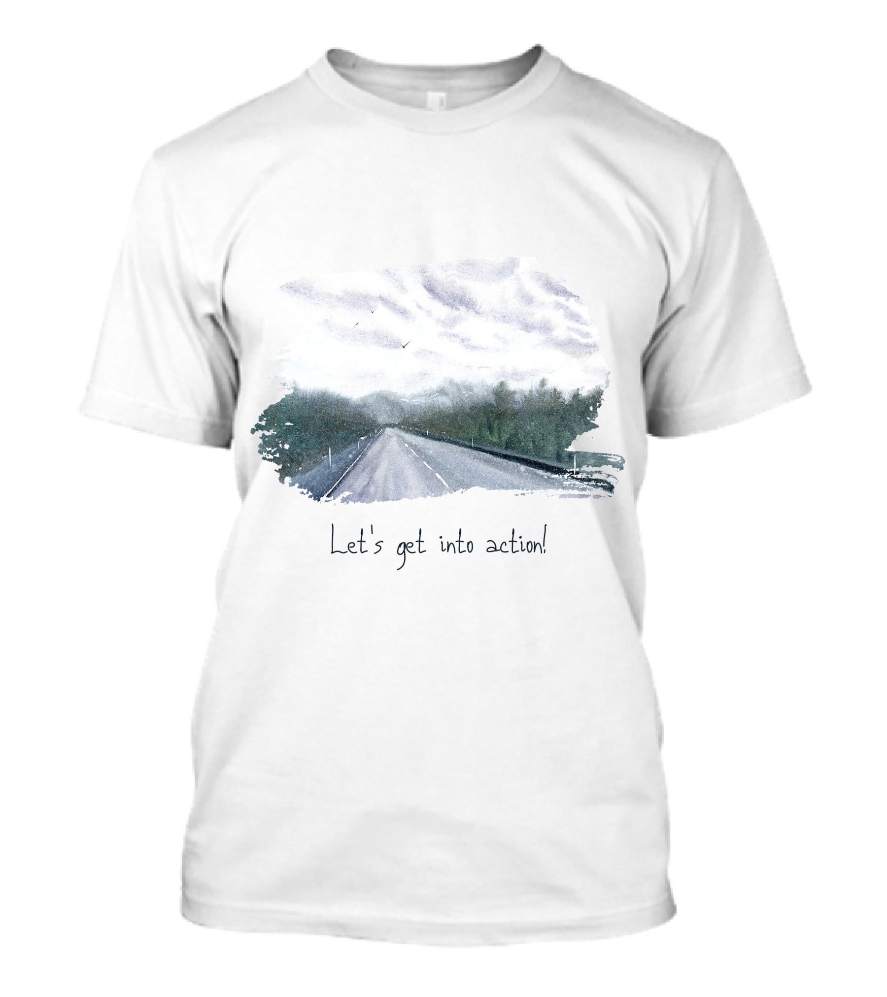 Let's Get Into Action Scenic Road Adventure T-Shirt