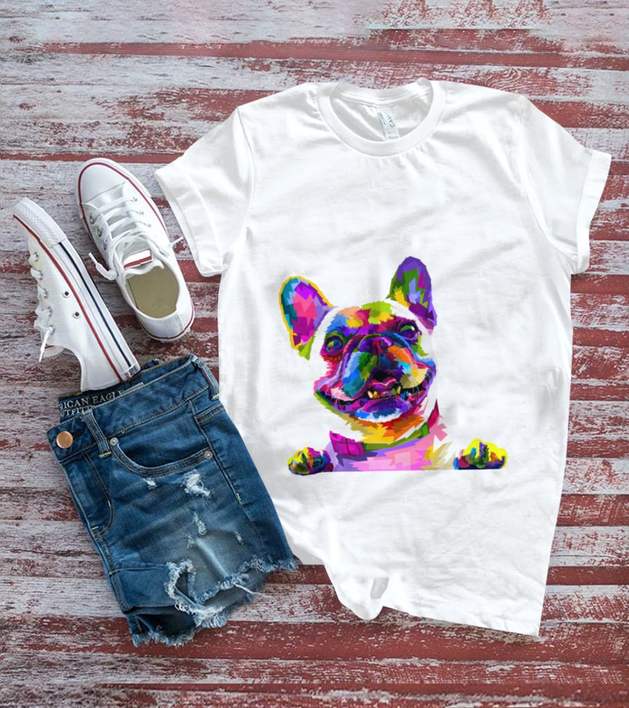 Colorful Dog Pop Art French Bulldog T-Shirt