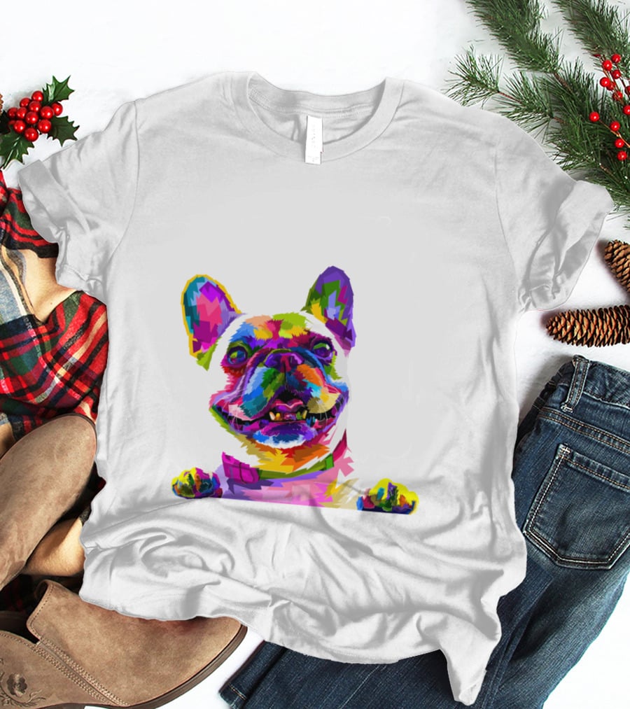 Colorful Dog Pop Art French Bulldog T-Shirt