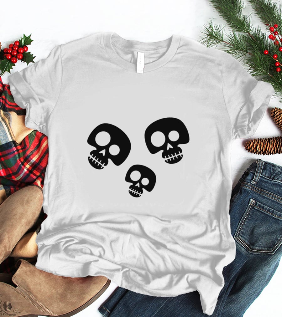 Skull Cute Trio Playful Black And White Skulls T-Shirt