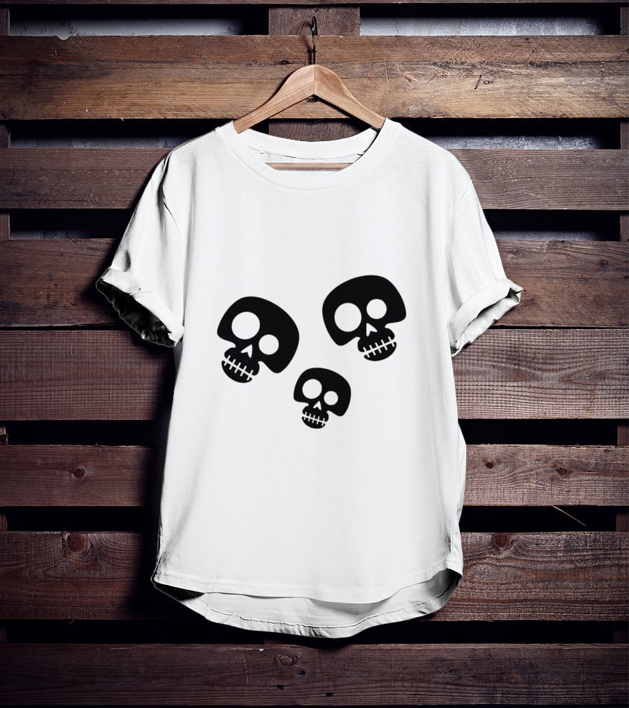 Skull Cute Trio Playful Black And White Skulls T-Shirt