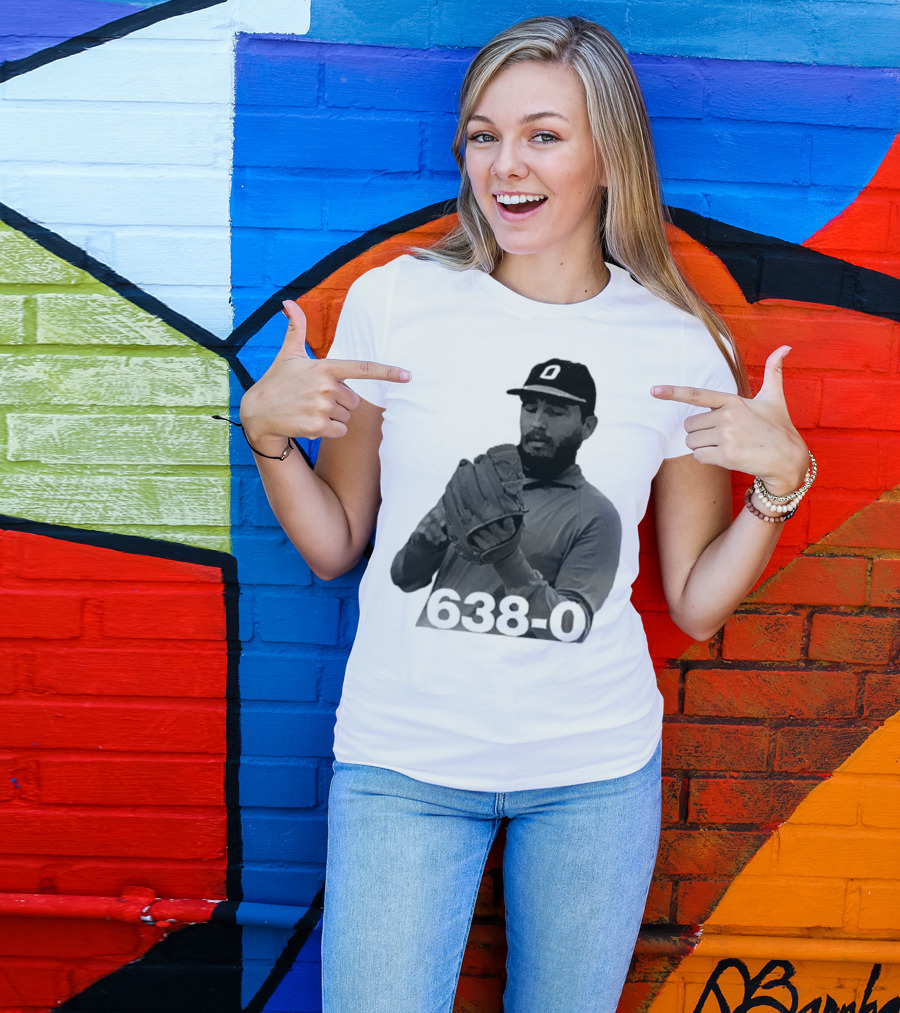 Castro 638-0 Baseball Pitcher Image With Cap Displaying 'O' T-Shirt