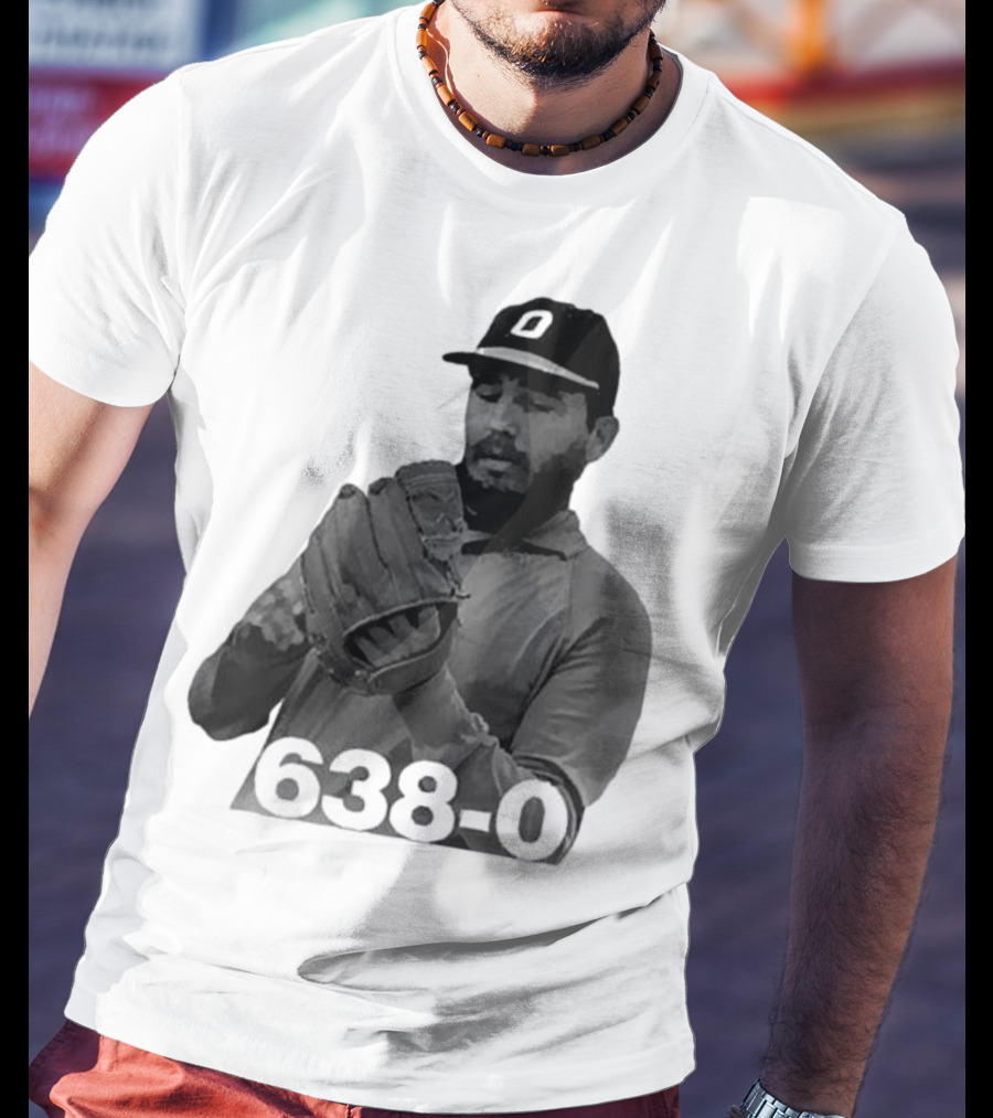 Castro 638-0 Baseball Pitcher Image With Cap Displaying 'O' T-Shirt