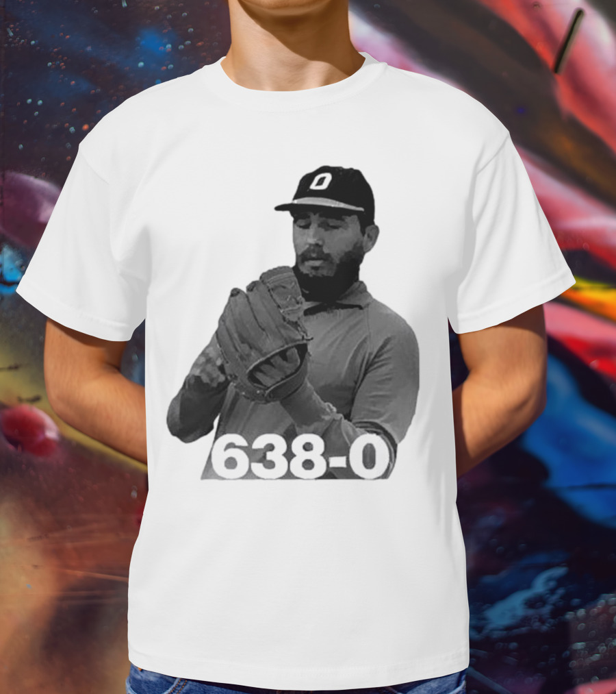 Castro 638-0 Baseball Pitcher Image With Cap Displaying 'O' T-Shirt