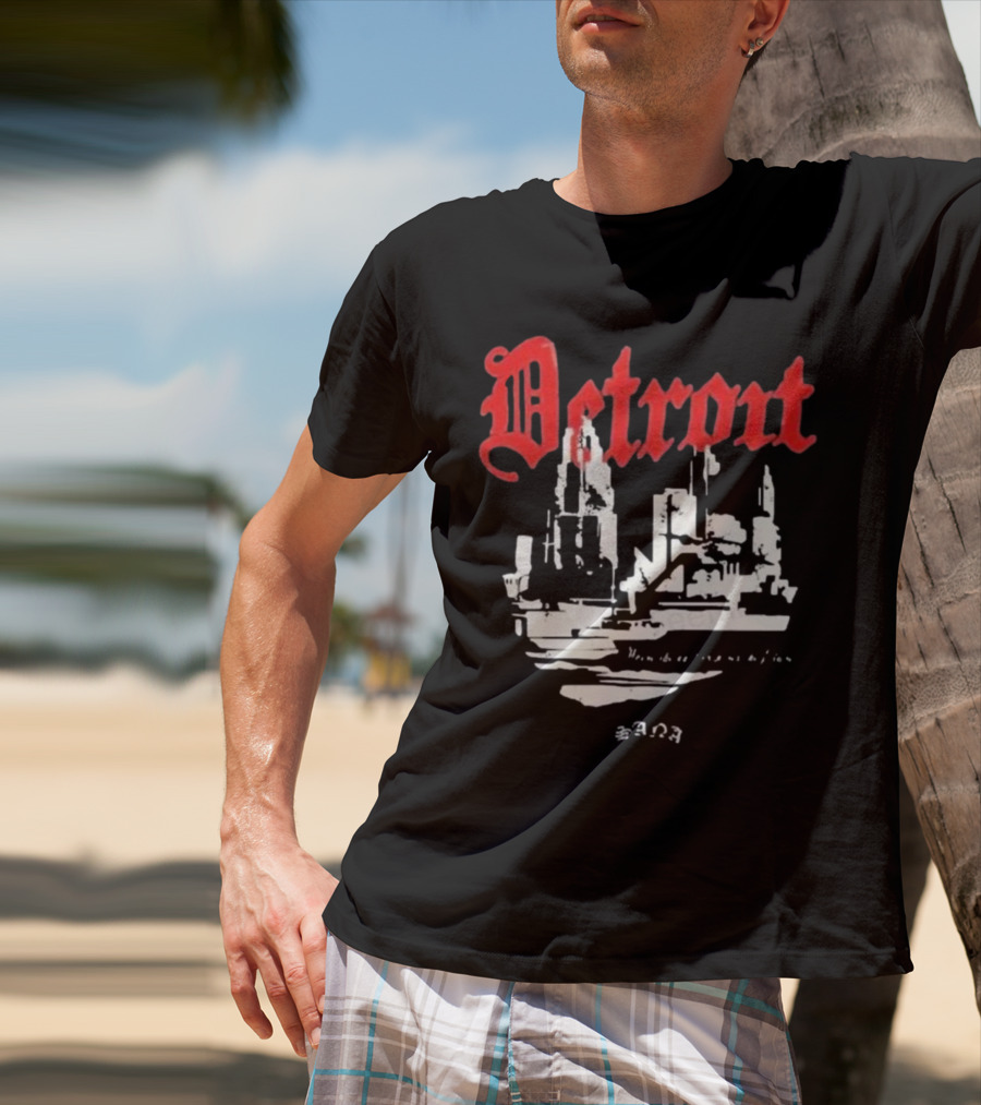 Detrout Cityscape Distressed 3D T-Shirt
