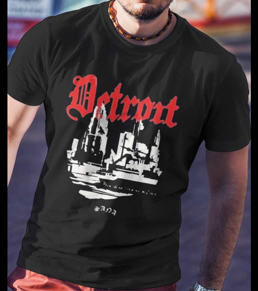 Detrout Cityscape Distressed 3D T-Shirt