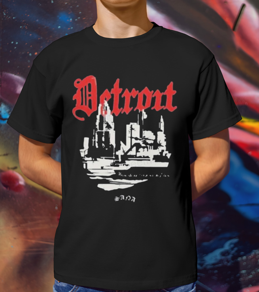 Detrout Cityscape Distressed 3D T-Shirt