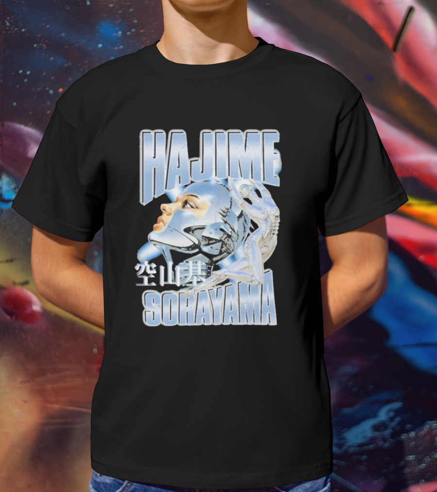 HAJIME SORAYAMA Robot Head Chrome Aesthetic T-Shirt