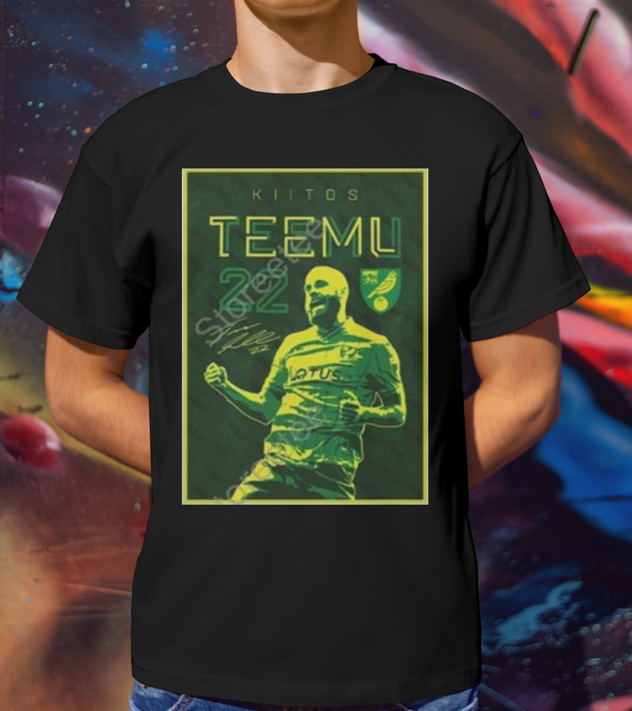 Kiitos Teemu 22 Norwich City Football Green Yellow T-Shirt