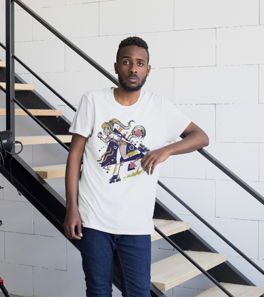 Roller Skating Anime Style 80s Inspired T-Shirt