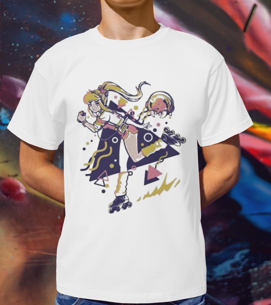 Roller Skating Anime Style 80s Inspired T-Shirt