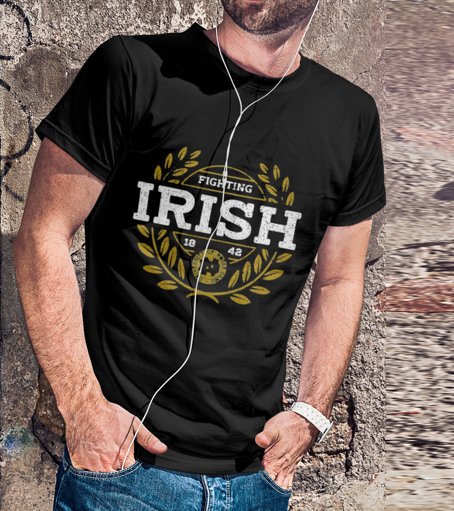 Fighting Irish University Of Notre Dame Established 1842 Laurel Emblem T-Shirt