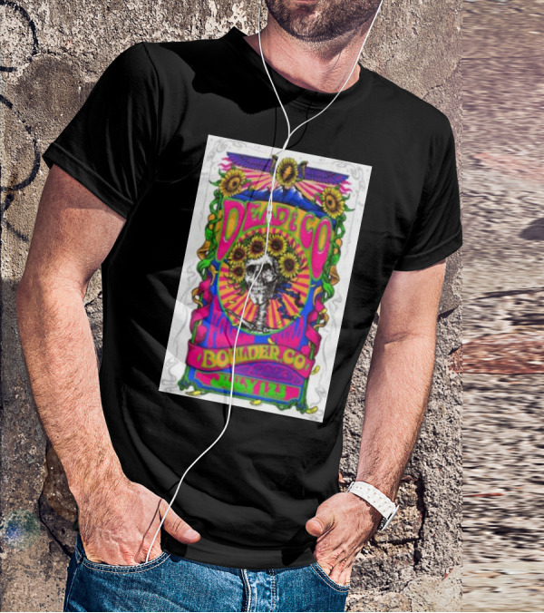 Dead And Co Boulder CO July 1 2 3 Sunflower Skull T-Shirt