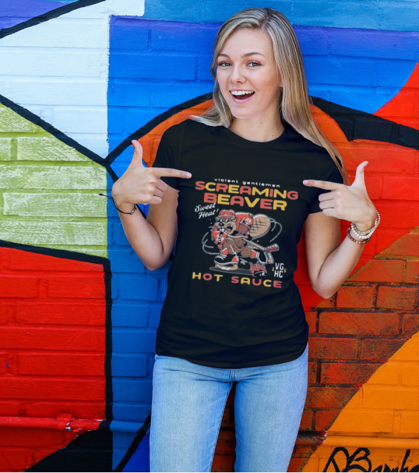 Violent Gentlemen Screaming Beaver Sweet Heat VGHC Hot Sauce T-Shirt
