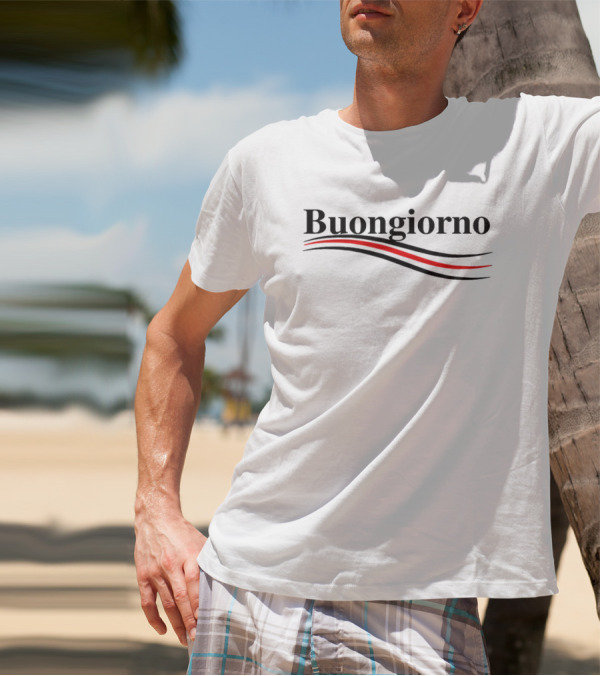 Buongiorno Red And Black Wave T-Shirt