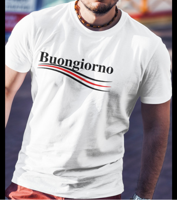 Buongiorno Red And Black Wave T-Shirt