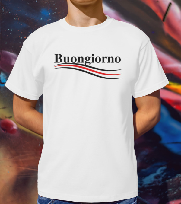 Buongiorno Red And Black Wave T-Shirt