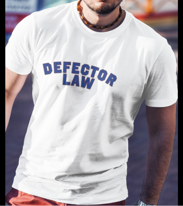 Defector Law Navy Blue Arched Text T-Shirt