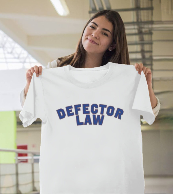 Defector Law Navy Blue Arched Text T-Shirt