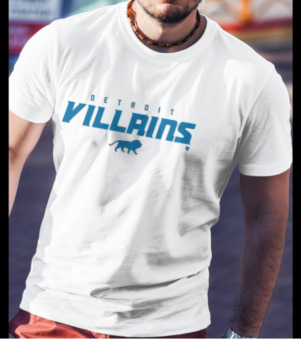 DETROIT VILLAINS Blue Lion T-Shirt