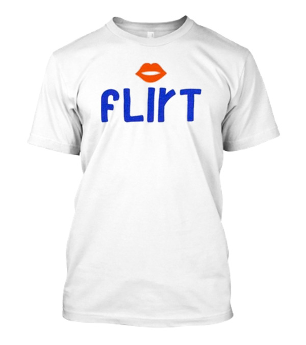Flirt Lips Blue Text T-Shirt