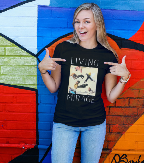 LIVING MIRAGE Album Cover With Band Members Aerial View T-Shirt
