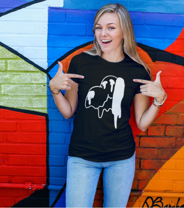 Snoopy Melting Drip Black White T-Shirt