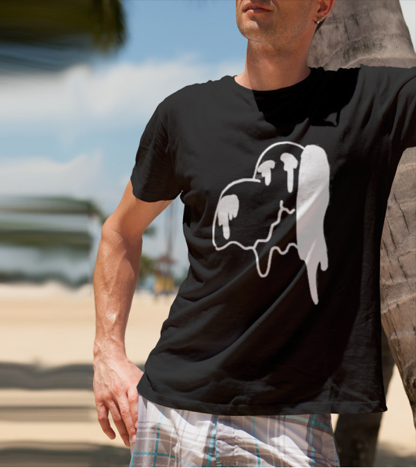 Snoopy Melting Drip Black White T-Shirt