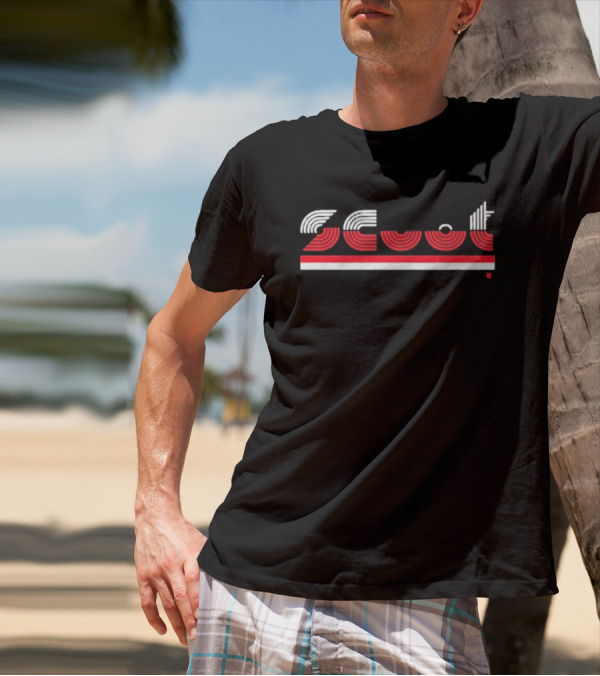 Scoot Portland 1977 Trail Blazers Retro Stripe T-Shirt