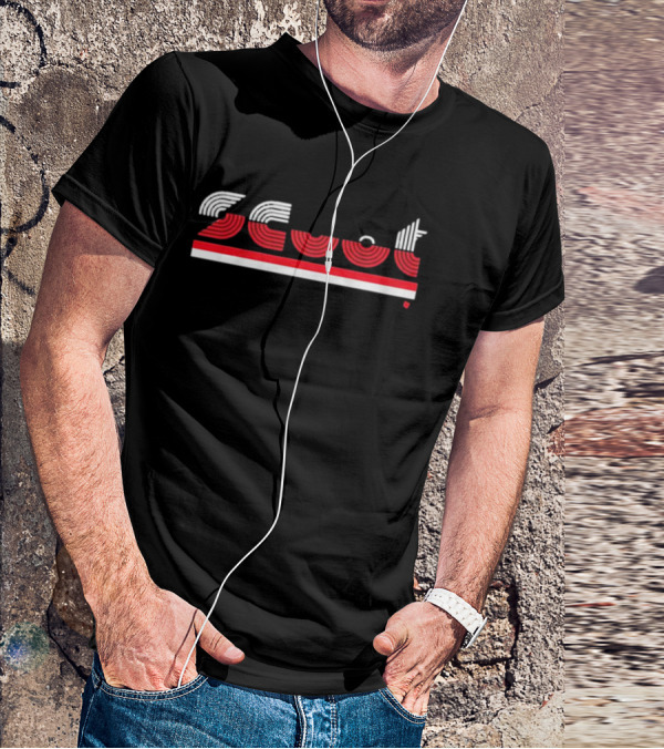 Scoot Portland 1977 Trail Blazers Retro Stripe T-Shirt