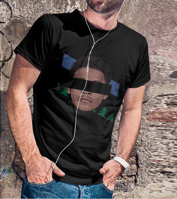 Dearbball Ant-Man Face With Blue And Green Stripes T-Shirt