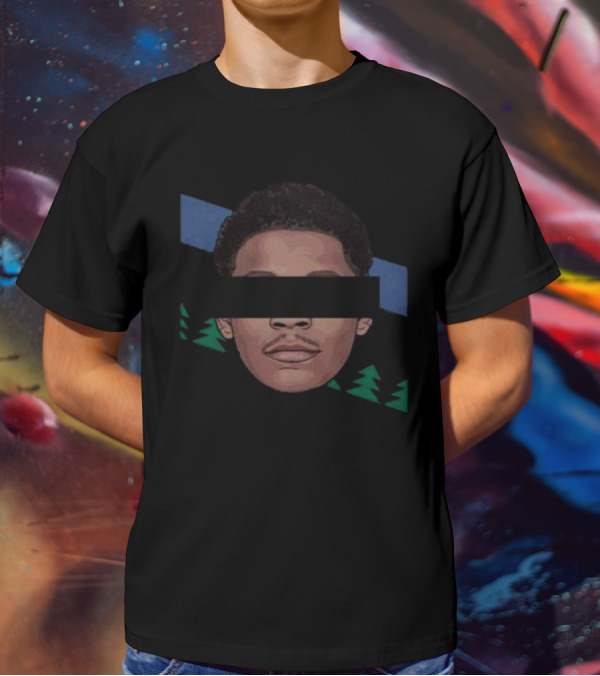 Dearbball Ant-Man Face With Blue And Green Stripes T-Shirt