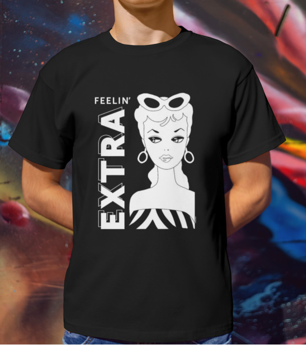 Feelin' Extra Barbie Retro Style Sunglasses And Hoop Earrings T-Shirt
