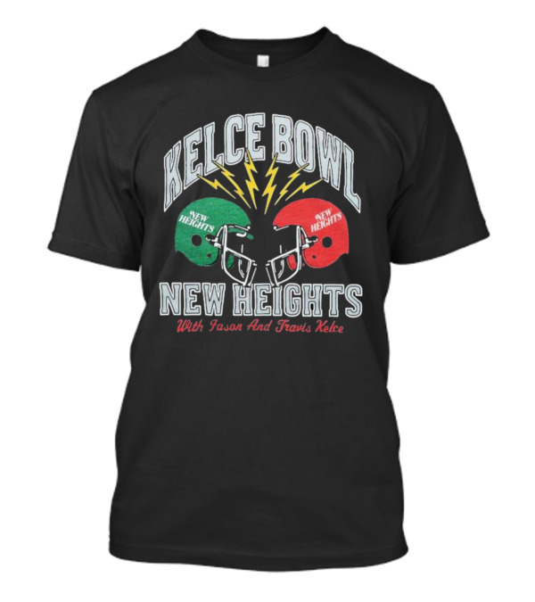 Kelce Bowl New Heights With Jason And Travis Kelce Lightning Helmets T-Shirt