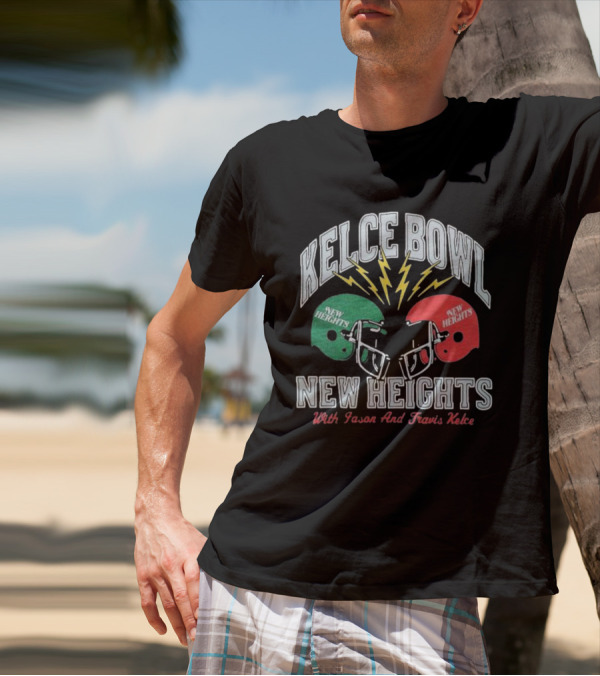Kelce Bowl New Heights With Jason And Travis Kelce Lightning Helmets T-Shirt