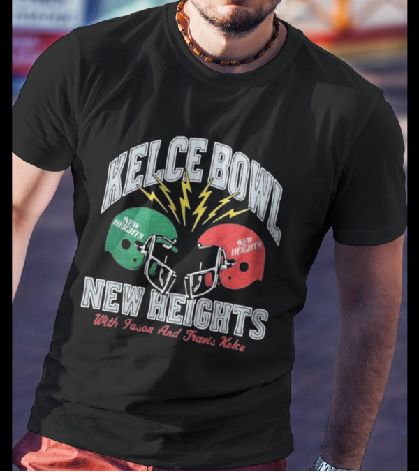 Kelce Bowl New Heights With Jason And Travis Kelce Lightning Helmets T-Shirt