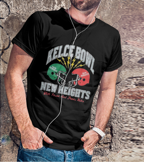 Kelce Bowl New Heights With Jason And Travis Kelce Lightning Helmets T-Shirt