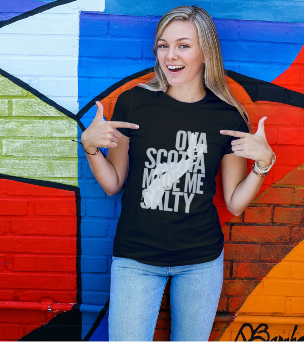 Nova Scotia Made Me Salty Ova Coast Map T-Shirt
