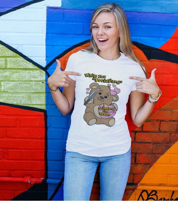While You Socialized I Studied The Blade Bear Hearts T-Shirt