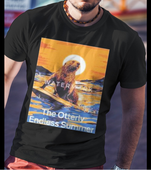The Otterly Endless Summer Surfing Stoked Otter 841 T-Shirt