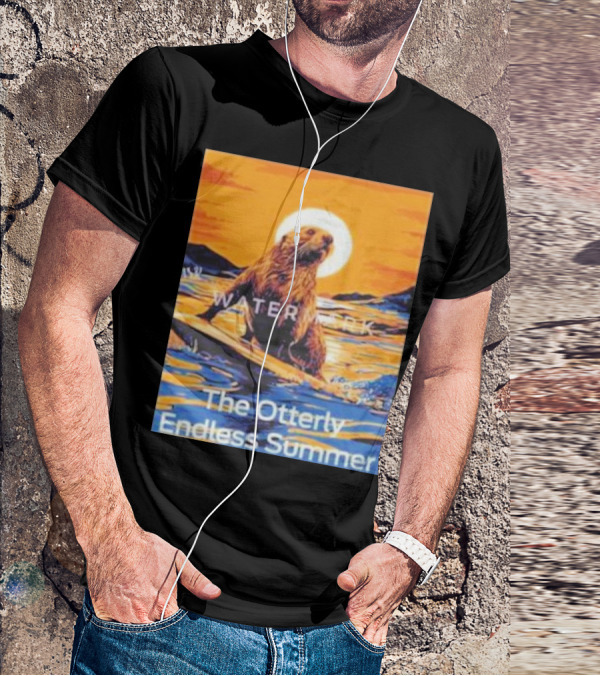 The Otterly Endless Summer Surfing Stoked Otter 841 T-Shirt