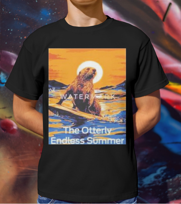 The Otterly Endless Summer Surfing Stoked Otter 841 T-Shirt
