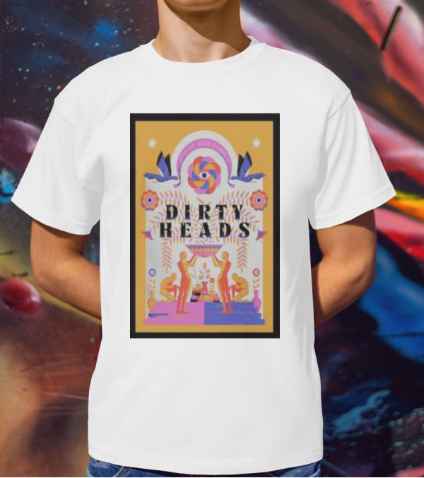 Dirty Heads Island Glow Live At Mission Ballroom July 23 Psychedelic Art With Birds And Tropical Motifs T-Shirt