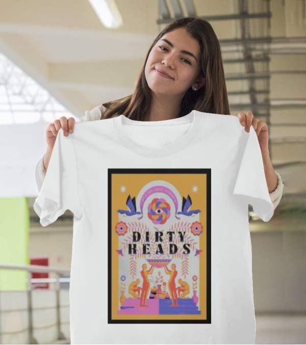 Dirty Heads Island Glow Live At Mission Ballroom July 23 Psychedelic Art With Birds And Tropical Motifs T-Shirt